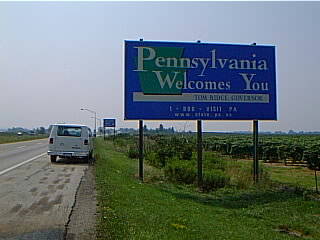 entering Pennsylvania