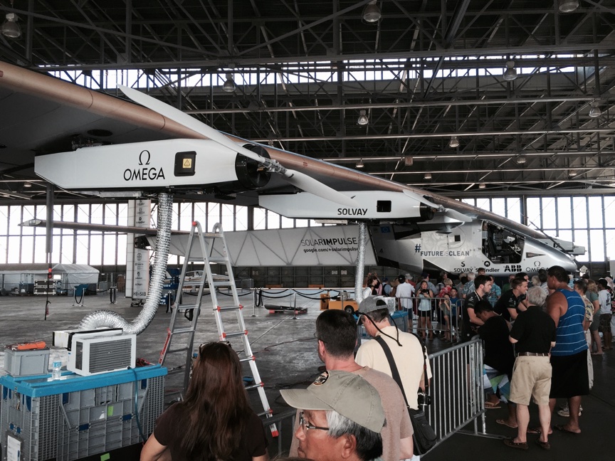 Solar Impulse 2 in hangar